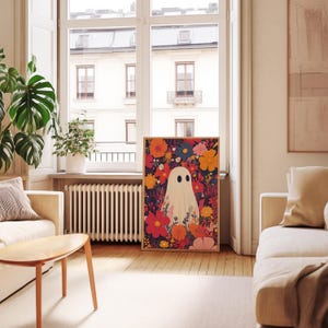 Ghost Posters Halloween Print Nursery Wall Art Funny Halloween Poster Cute Ghost Design Halloween Printable Poster Girly Wall Print Download image 6