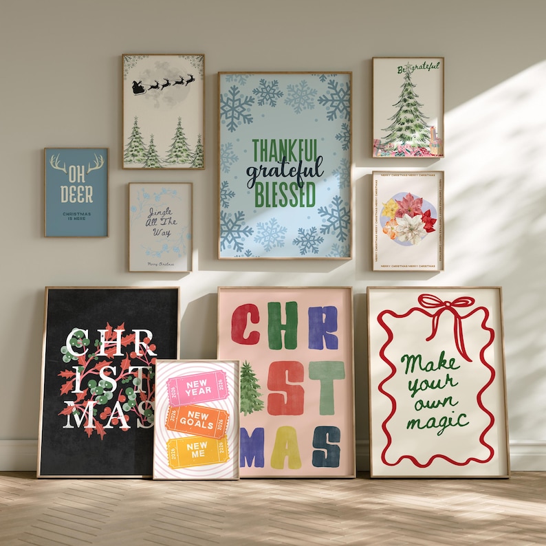 300 Christmas Wall Art Prints | Winter Holiday Decor Set | Festive Christmas Posters & Paintings | Cozy Winter Printable Wall Art image 6
