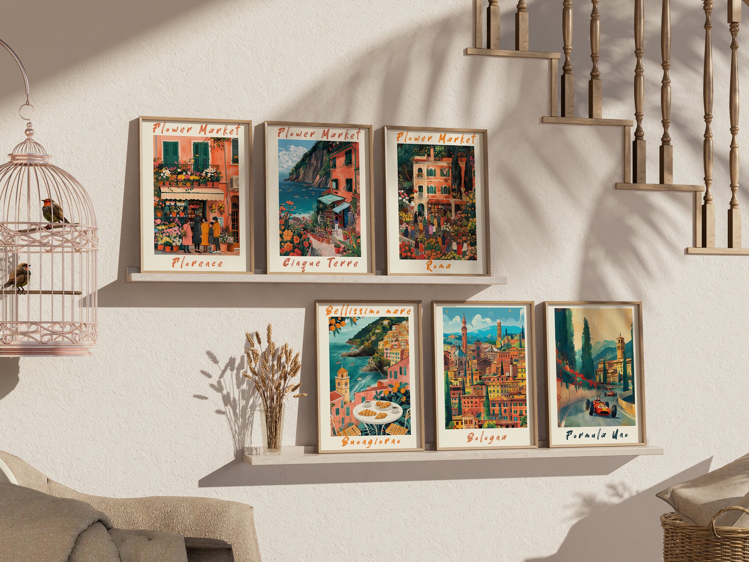 40 Travel Set Print Italian Travel Posters Wall Art La Dolce Vita