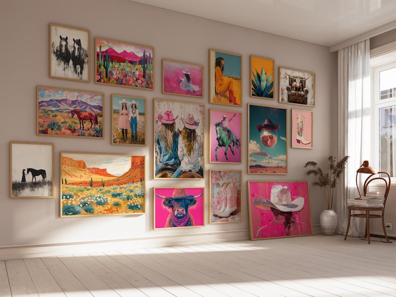 270 Western Wall Prints Cowgirl Poster Western Posters Desert Print Wild West Wall Art Pink Western Art Cowboy Prints Girly Poster Printable image 4