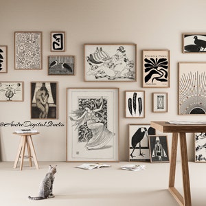 500 Black and White Wall Art Printable Posters, Aesthetic Home Decor