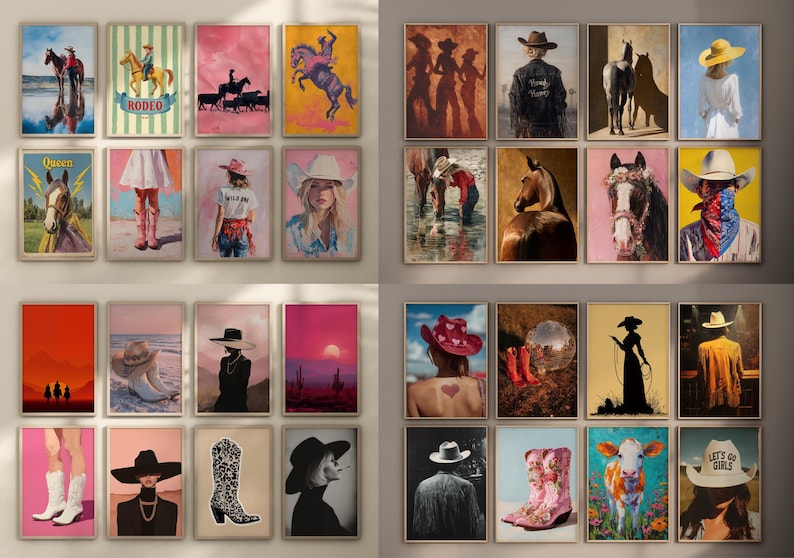 270 Western Wall Prints Cowgirl Poster Western Posters Desert Print Wild West Wall Art Pink Western Art Cowboy Prints Girly Poster Printable image 10