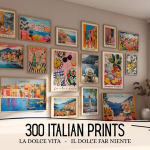 イタリア旅行ポスター300枚セット ウォールアート イタリア絵画 旅行プリントアート 都市風景アート イタリア語の引用ポスター 都市景観ウォールアート