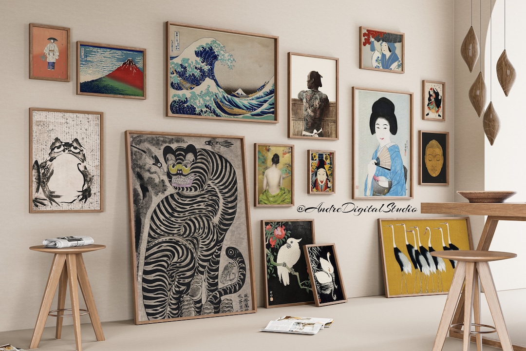 700 Vintage Japanese Wall Art Posters, Japanese Room Decor, Wall Art