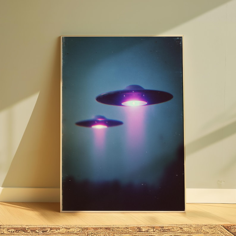 UFO Wall Art • Futuristic Alien Spaceship Print • Sci-fi Poster ...