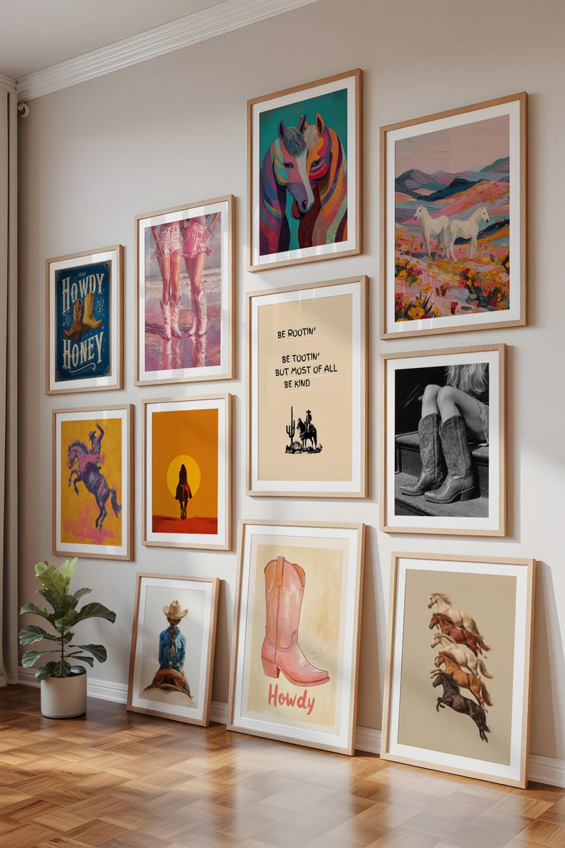 270 Western Wall Prints Cowgirl Poster Western Posters Desert Print Wild West Wall Art Pink Western Art Cowboy Prints Girly Poster Printable image 15