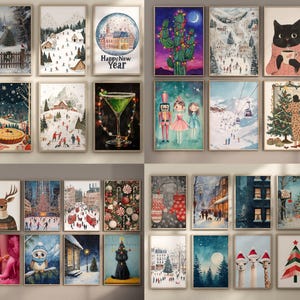 300 Christmas Wall Art Prints | Winter Holiday Decor Set | Festive Christmas Posters & Paintings | Cozy Winter Printable Wall Art image 7