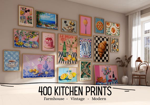 400 Kitchen Wall Prints Food Wall Art Bar Cart Prints Food Painting Print Kitchen Painting Original Printable Kitchen Art Digital Download