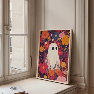 Ghost Posters Halloween Print Nursery Wall Art Funny Halloween Poster Cute Ghost Design Halloween Printable Poster Girly Wall Print Download image 3