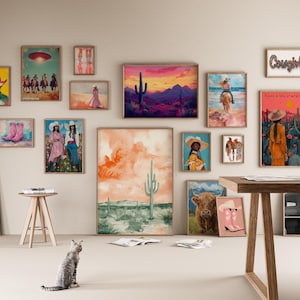270 Western Wall Prints Cowgirl Poster Western Posters Desert Print Wild West Wall Art Pink Western Art Cowboy Prints Girly Poster Printable image 3