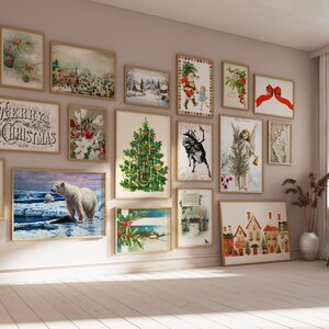 300 Christmas Wall Art Prints | Winter Holiday Decor Set | Festive Christmas Posters & Paintings | Cozy Winter Printable Wall Art image 14