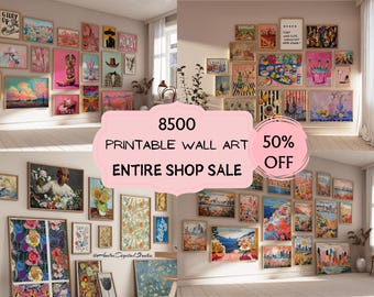 MEGA PACK 8500+ Printable Wall Art Gallery Wall Set Trendy Posters Vintage Paintings Gallery Wall Art Maximalist Prints Aesthetic