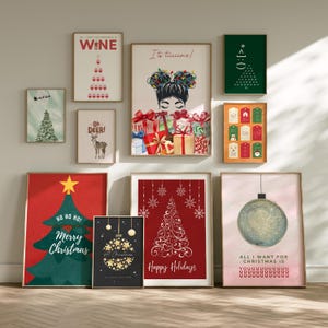 300 Christmas Wall Art Prints | Winter Holiday Decor Set | Festive Christmas Posters & Paintings | Cozy Winter Printable Wall Art image 15