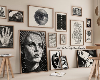 500 Black And White Wall Art Printable Posters, Aesthetic Home Decor,Aesthetic Room Decor, Black and White Photography, Gallery Wall Set 1