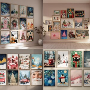 300 Christmas Wall Art Prints | Winter Holiday Decor Set | Festive Christmas Posters & Paintings | Cozy Winter Printable Wall Art image 5