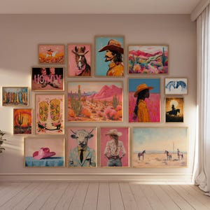 270 Western Wall Prints Cowgirl Poster Western Posters Desert Print Wild West Wall Art Pink Western Art Cowboy Prints Girly Poster Printable image 6