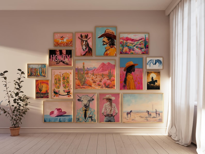270 Western Wall Prints Cowgirl Poster Western Posters Desert Print Wild West Wall Art Pink Western Art Cowboy Prints Girly Poster Printable image 6