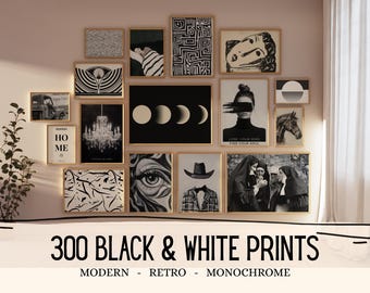 300 Black And White Prints Gallery Wall Art Abstract Minimalist Printable Art Set Of Trendy Posters Aesthetic Modern Wall Art Digital