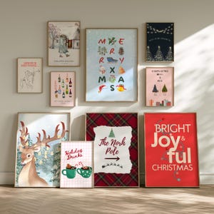 300 Christmas Wall Art Prints | Winter Holiday Decor Set | Festive Christmas Posters & Paintings | Cozy Winter Printable Wall Art image 4