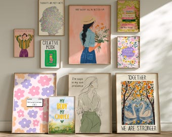 260 Office Gallery Wall Art Set, Therapy Wall Decor Printable, Mental Health Posters, Trendy Office Prints, Teen Room Wall Art