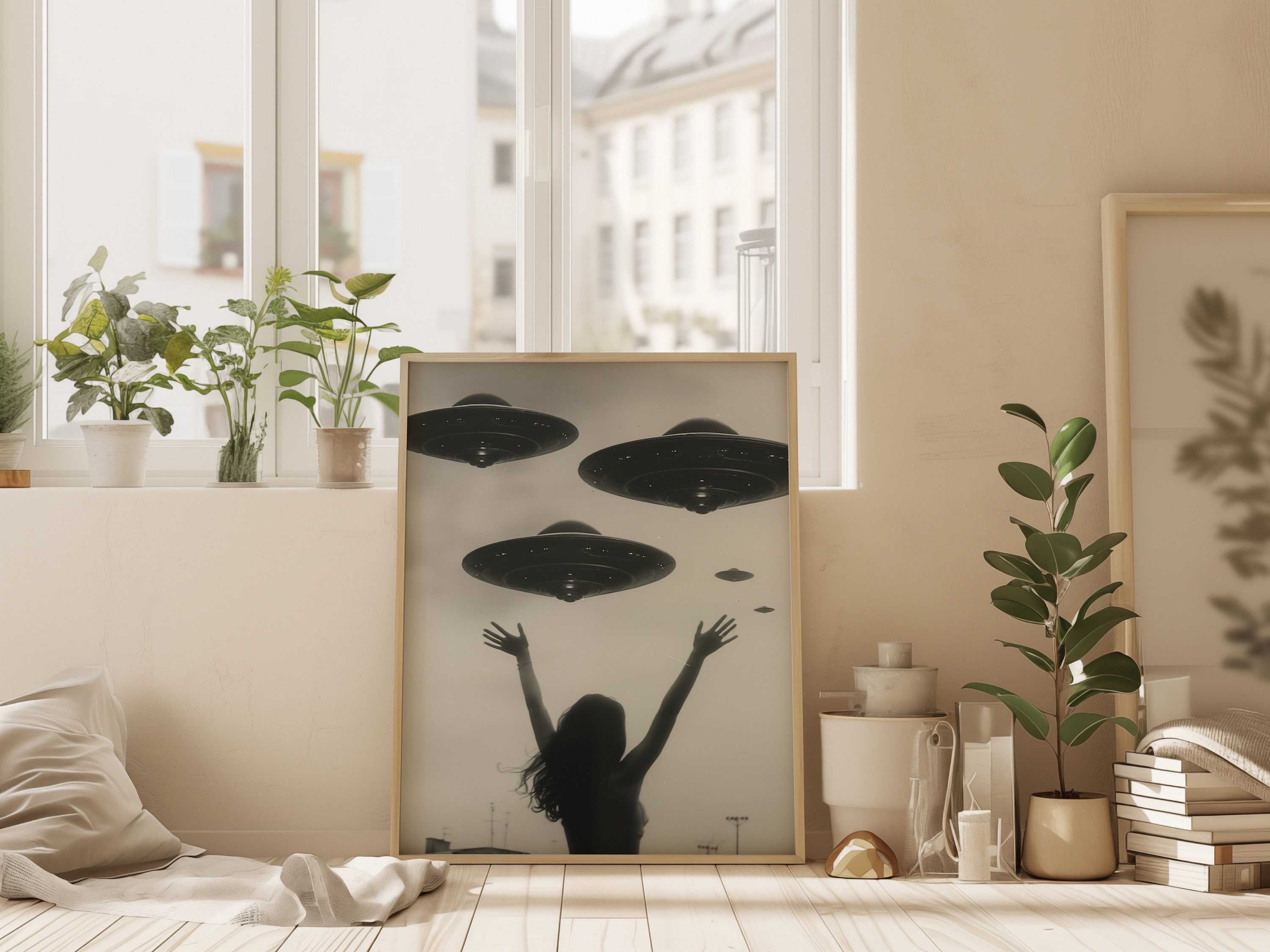 Retro UFO Wall Art Photography Poster