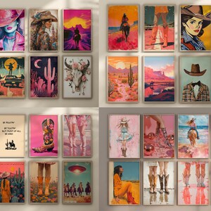 Set Of 160 Western Posters Cowgirl Prints Cowboy Wall Art Western Gallery Wild West Print Western Paintings Girly Posters Cowgirl Wall Art image 4