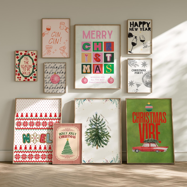 300 Christmas Wall Art Prints | Winter Holiday Decor Set | Festive Christmas Posters & Paintings | Cozy Winter Printable Wall Art image 2