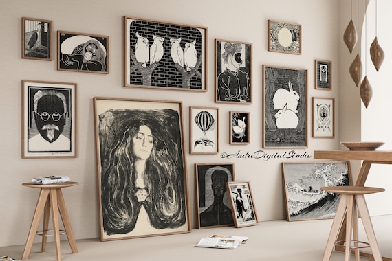 500 Printable Black and White Posters, Wall Art Black and White Prints, Black And White Prints Aesthetic Art Prints Set, Gallery Wall Set 2