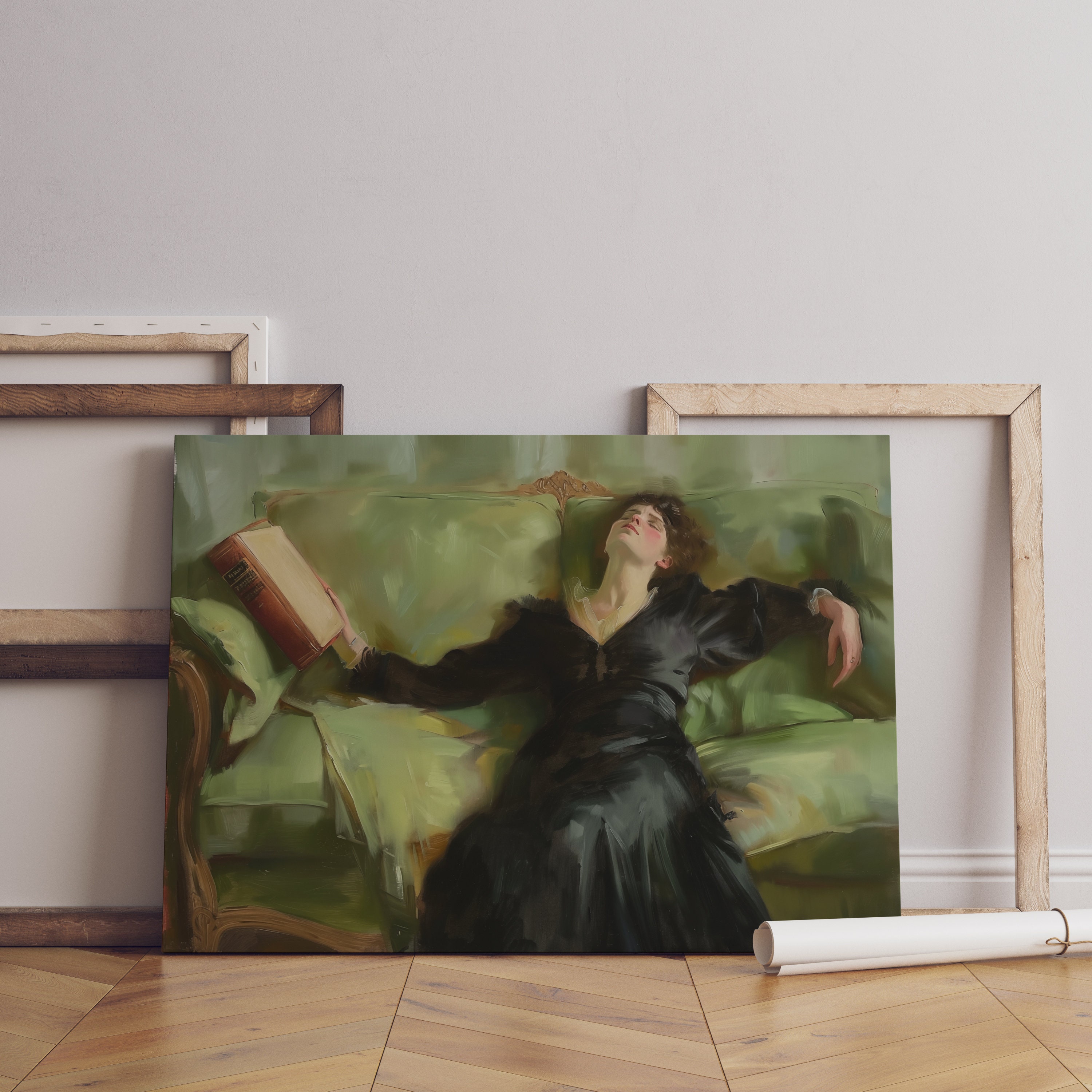 退廃的な若い女性の壁アートプリントポスターギャラリー壁装飾