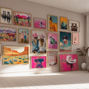 Set Of 270 Western Wall Prints Cowboy Posters For Wall Decor Western Prints Aesthetic Cowgirl Posters Printable Western Paintings Vintage