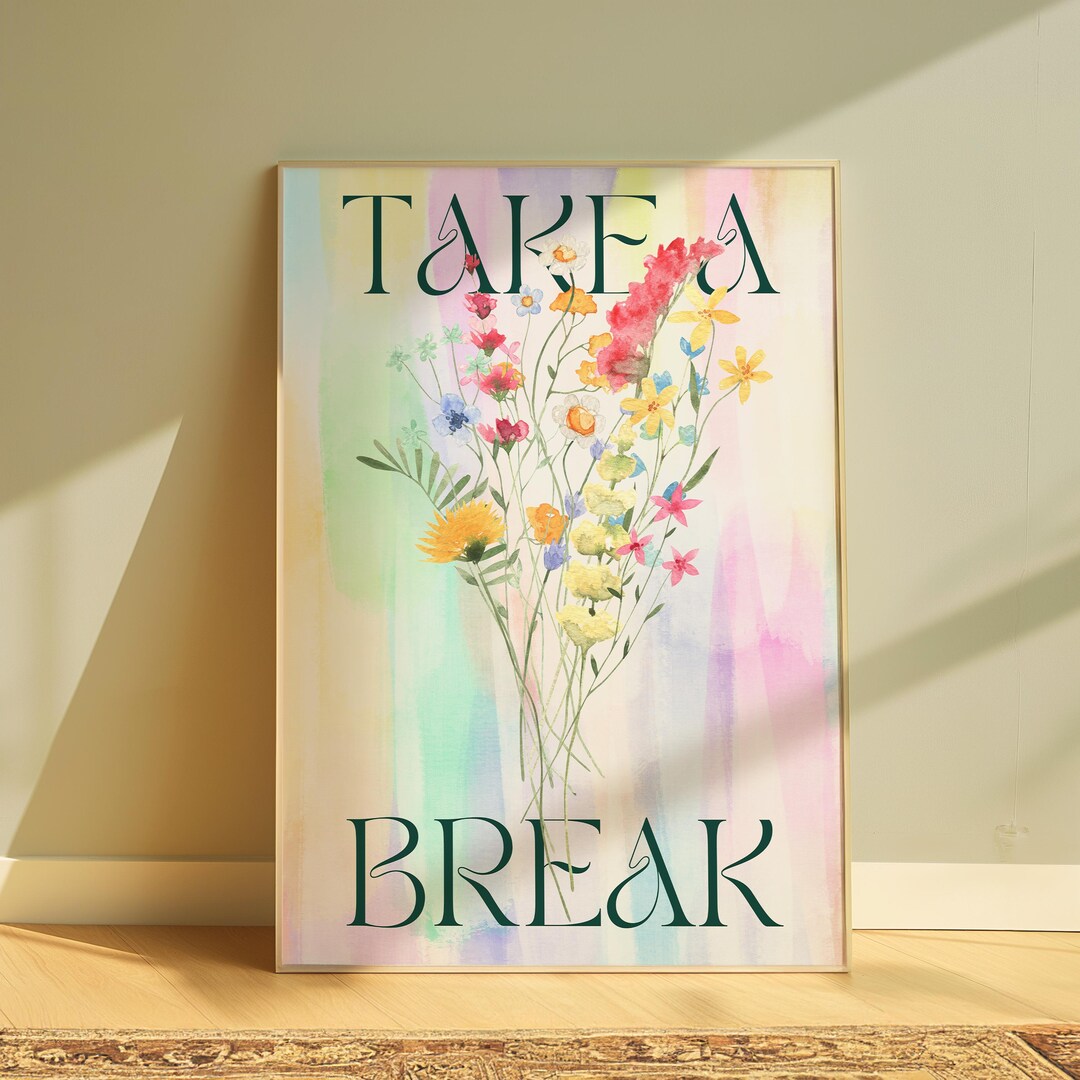 Watercolor Floral Quote Print | Mindfulness Poster | Self Care ...