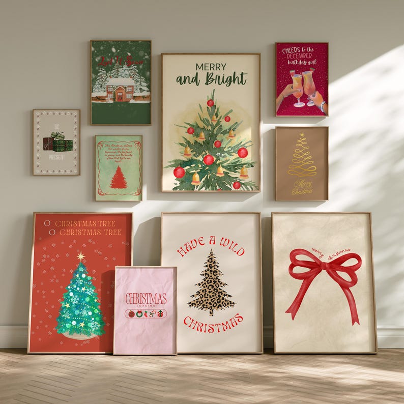 300 Christmas Wall Art Prints | Winter Holiday Decor Set | Festive Christmas Posters & Paintings | Cozy Winter Printable Wall Art image 12