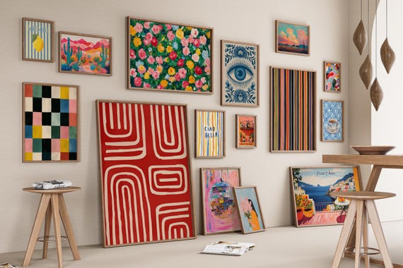 10000 Gallery Wall Art Printable Posters Trendy Wall Decor Retro Prints Set Eclectic Aesthetic Vintage Posters Bundle Print Download Art