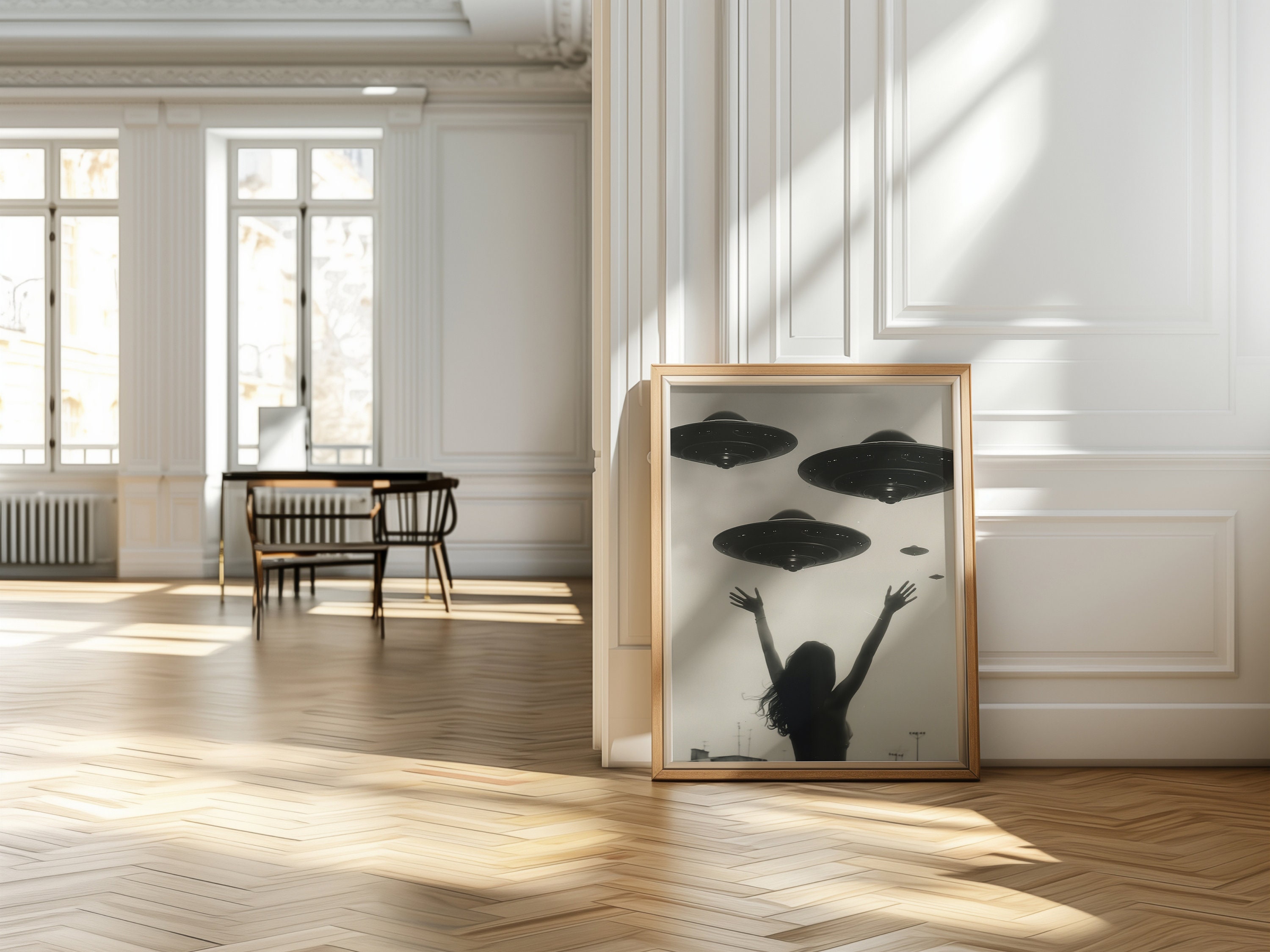 Retro UFO Wall Art Photography Poster