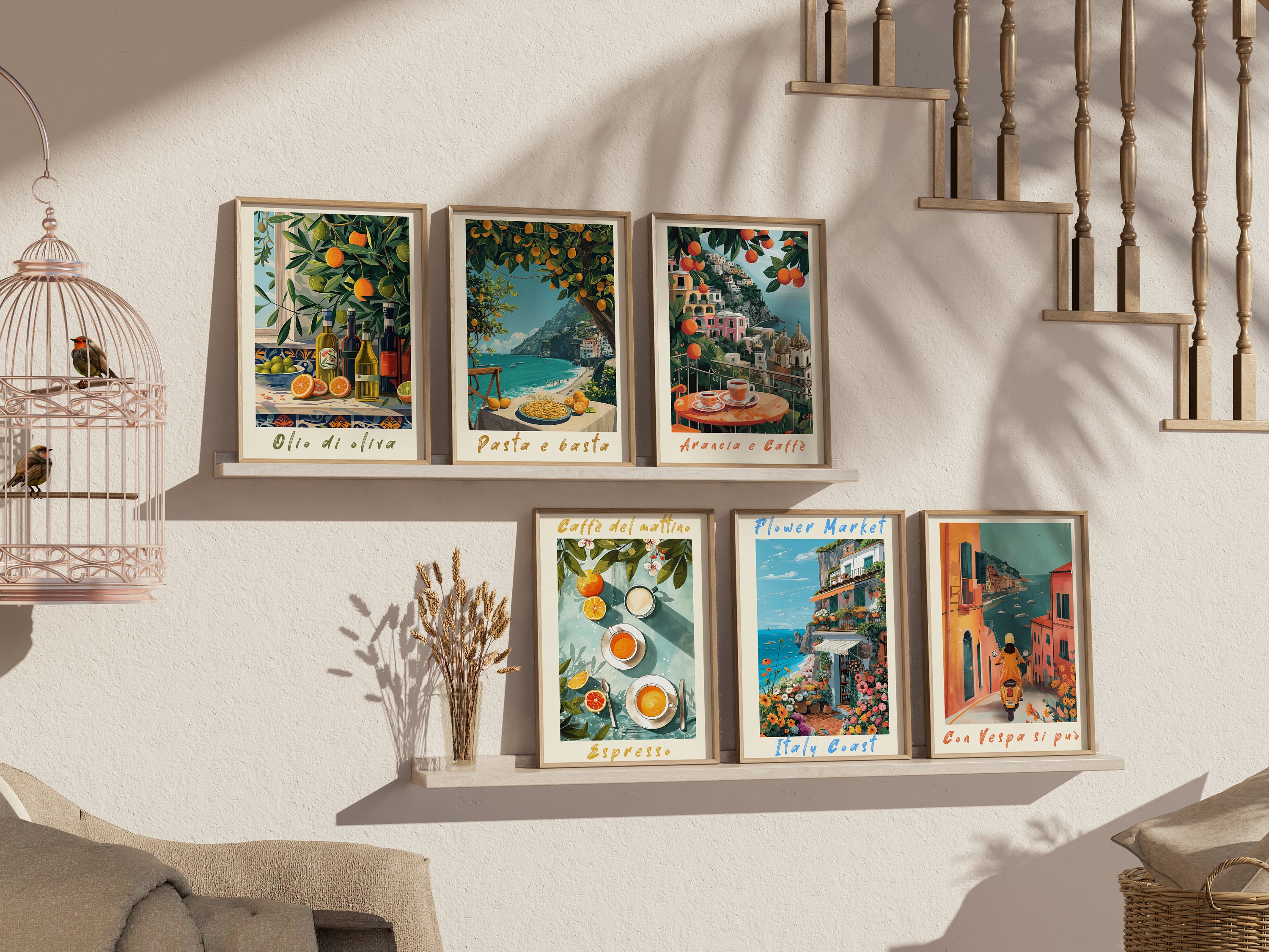 40 Travel Set Print Italian Travel Posters Wall Art La Dolce Vita