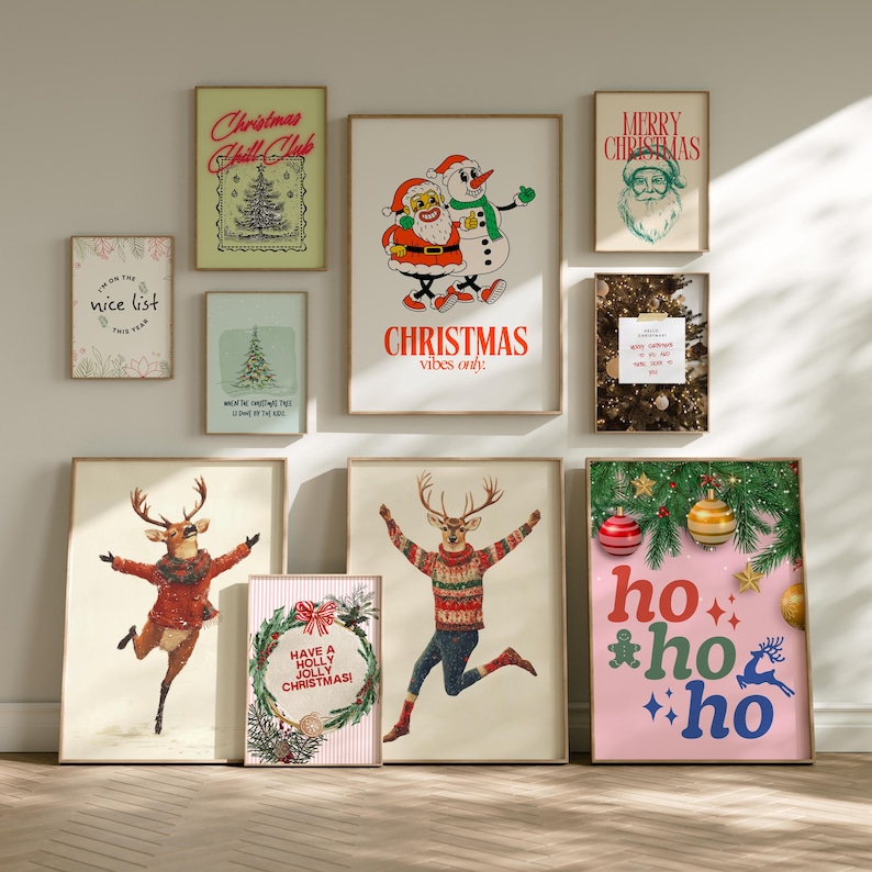 300 Christmas Wall Art Prints | Winter Holiday Decor Set | Festive Christmas Posters & Paintings | Cozy Winter Printable Wall Art image 8