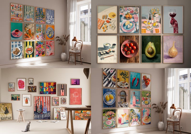 500+ Kitchen Wall Prints Set Of Kitchen Posters For Wall Decor Dining Room Art Print Food Wall Art Bar Cart Posters Original Printable Art image 3