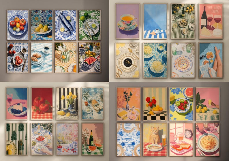 500+ Kitchen Wall Prints Set Of Kitchen Posters For Wall Decor Dining Room Art Print Food Wall Art Bar Cart Posters Original Printable Art image 7