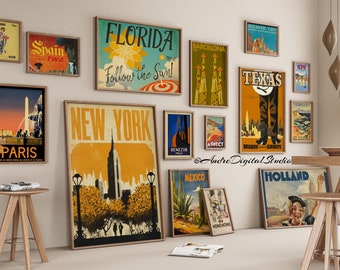 400 Travel Posters MEGA PACK World Travel Prints Digital Art Aesthetic Room Decor Cities Posters Landscape Prints Vintage Travel Prints