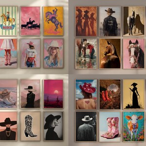 Set Of 160 Western Posters Cowgirl Prints Cowboy Wall Art Western Gallery Wild West Print Western Paintings Girly Posters Cowgirl Wall Art image 6