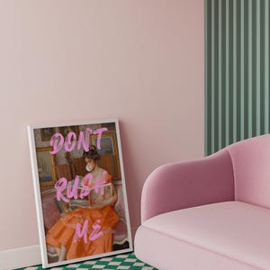 Vintage Altered Art Don't Rush Me Print Bubble Gum Poster Girly Wall Art Trendy Poster Aesthetic Painting Altered Art Printable Download image 5