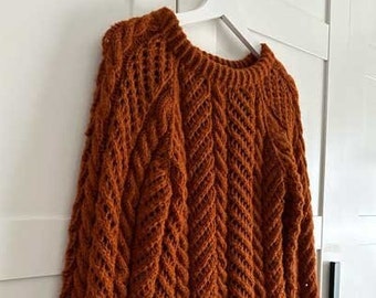 Cables And Lace Sweater - Knitting Pattern by TheKnitStitch (English)