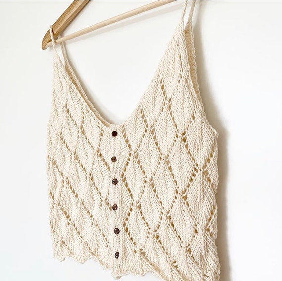 Eaphi u neck leaf pattern knit best ベージュ Leaf Top - Knitting Pattern by Theknitstitch (english) - Etsy