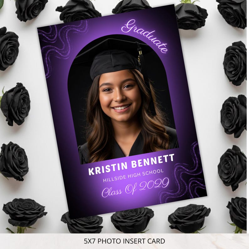 Neon Purple Graduation Party Bundle, Purple and Black Graduation Party ...