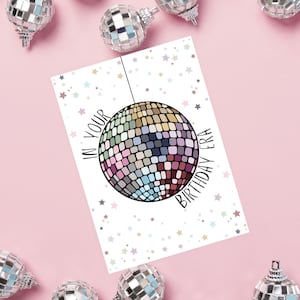 Disco Ball Birthday Card | In Your Birthday Era Printable | Editable Canva Template | Swiftie Inspired Birthday Card | Eras Tour Bday Card
