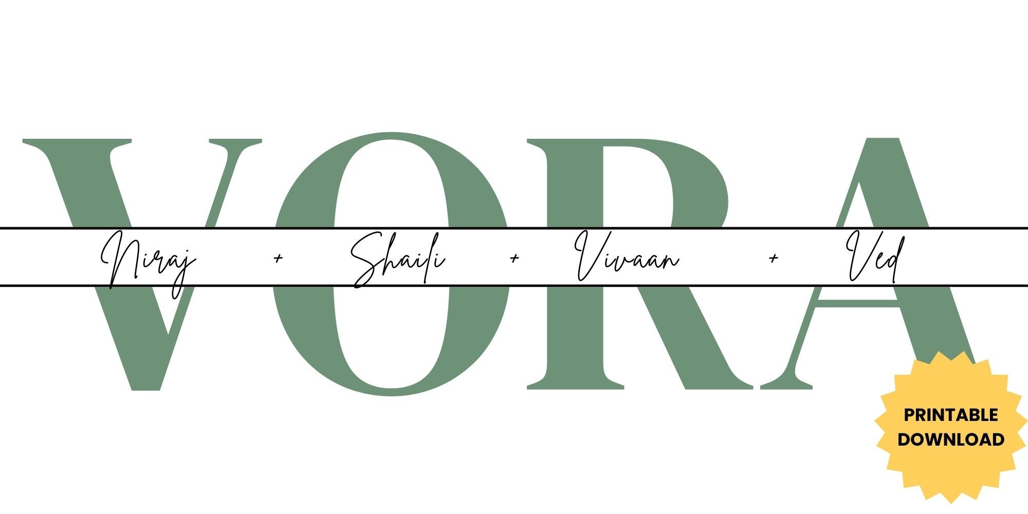 Personalized Family Name Digital Artwork - Custom Colors & Names - Etsy