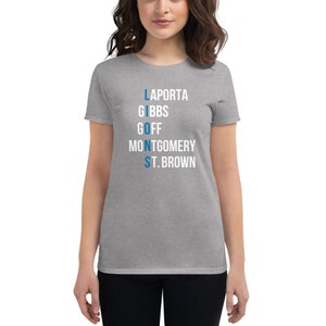 Women&#39;s Classic Fit Short Sleeve T-Shirt - Detroit Lions Crossword Apparel - Perfect Gift For Any Fan!