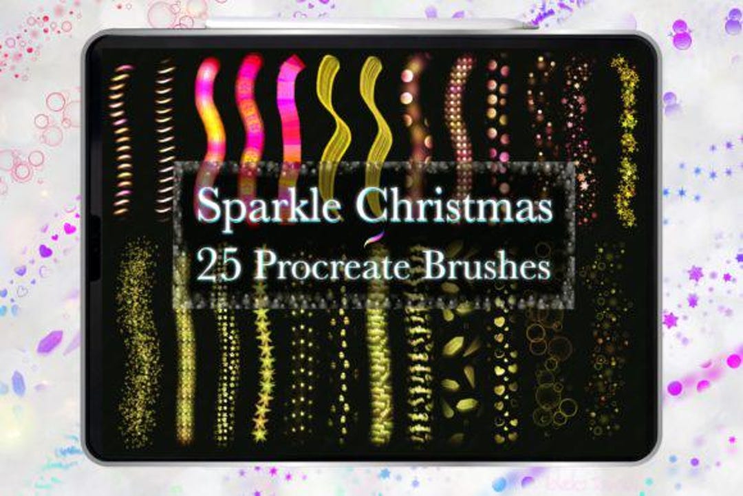 Procreate Christmas Light Glow Brushes 25 Sparkle Neon Ornament Strokes ...
