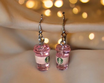 Pink Starbucks Earrings