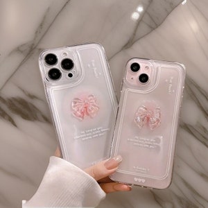 Aesthetic Clear Crystal Bow Coquette Acrylic Phone Case iPhone 14 13 12 ...